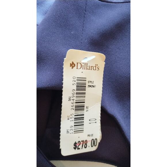 NWT Tahari Plum Straight Dress with Square Neckline size 10. - Picture 9 of 16